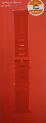 Сменный браслет силиконовый для Apple Watch 38mm с застежкой в коробке красный