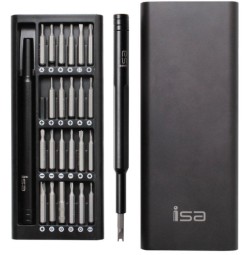 Отвертка с набором Isa Metal Screwdriver Set 24в1 черный