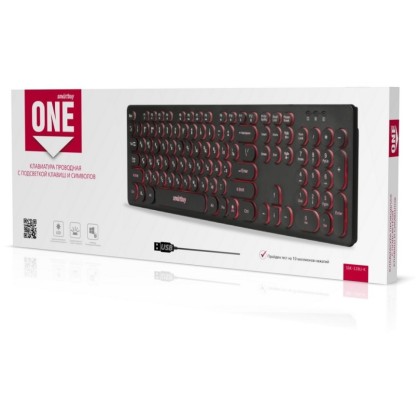 Клавиатура проводная с подсветкой Smartbuy ONE 328 USB черная (SBK-328U-K)