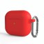 Силиконовый чехол для AirPods 3 c карабином красный